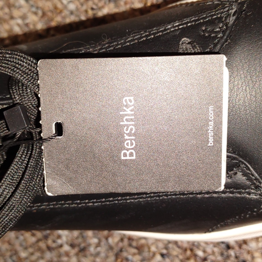 👣BERSHKA😄 Men's Faux Leather Platform Sneakers😃size 8 - Picture 13 of 13